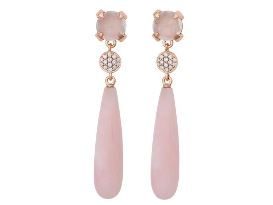 Bron | Catch earrings - Pink Opal