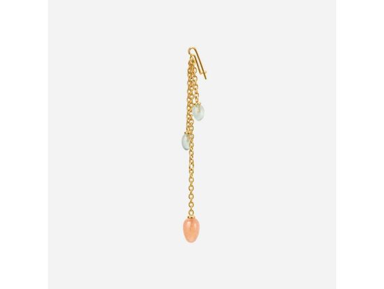 Ole Lynggaard | Young Fish Pendant - aquamarine, serpentine and blush moonstone