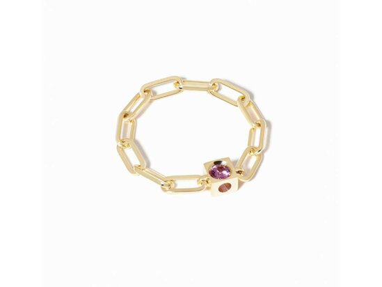 dinh van | Le Cube chain ring - pink sapphire