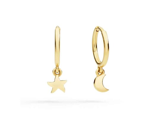 DoDo | Moon and star hoop earring