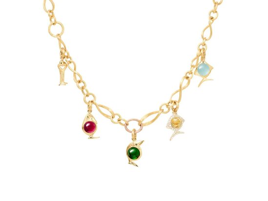Ole Lynggaard | Bird Family charm - Green Tourmaline