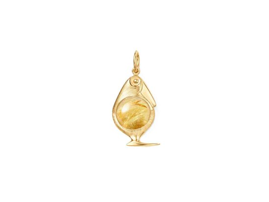 Ole Lynggaard | Bird Family charm - Rutile Quartz