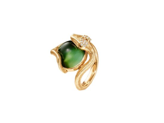 Ole Lynggaard | Snakes ring - Green Tourmaline