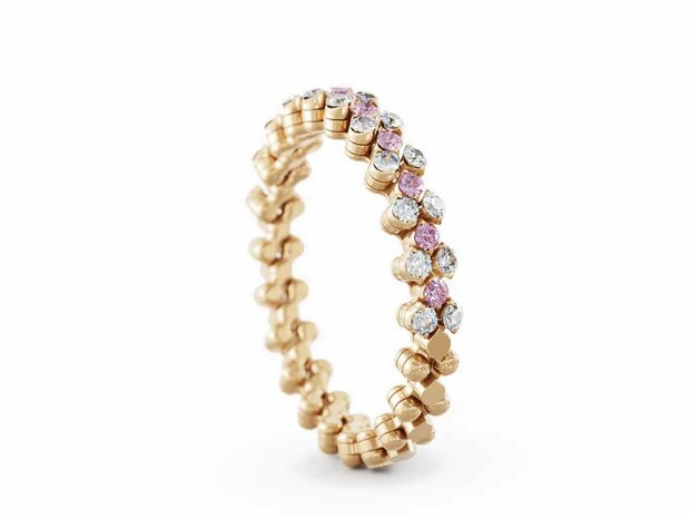 Serafino Consoli | Multi size ring - White diamonds & Pink sapphire