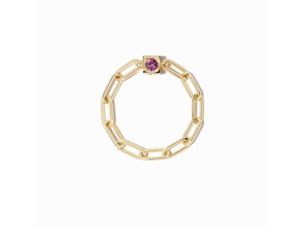 dinh van | Le Cube chain ring - pink sapphire