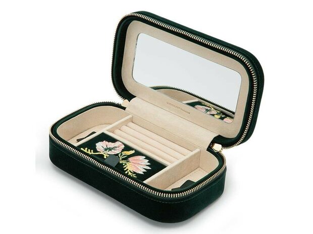 Wolf | Zoe Travel Zip Case - Forest Green