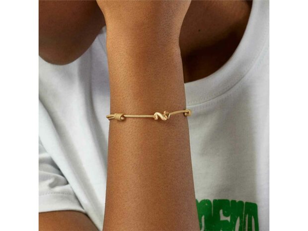 Ole Lynggaard | Snakes mini charm 18kt yellow gold with beige string