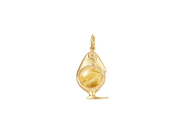 Ole Lynggaard | Bird Family charm - Rutile Quartz