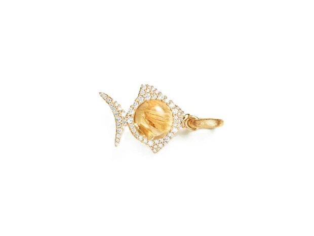 Ole Lynggaard | Young Fish charm - Rutile Quartz