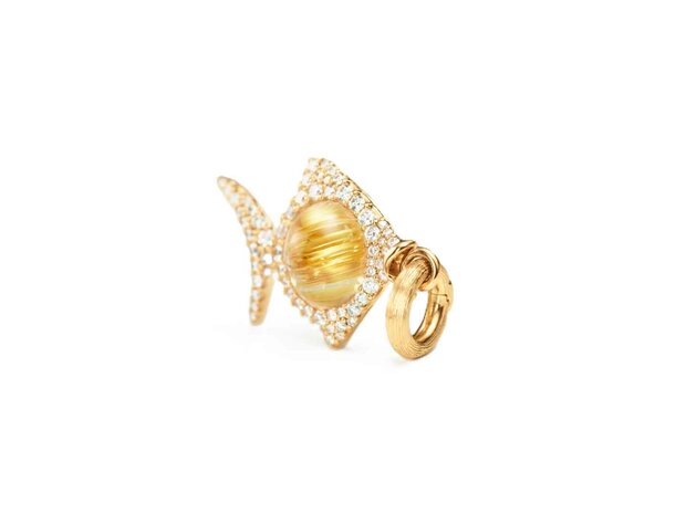 Ole Lynggaard | Young Fish charm - Rutile Quartz