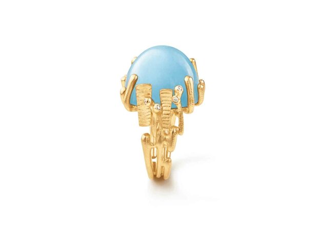 Ole Lynggaard | BoHo ring Large - Blue Aquamarine
