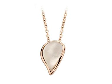Bigli | Mini Leaves necklace - White mother-of-pearl