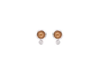 Tamara Comolli | Bouton earrings - Brown moonstone