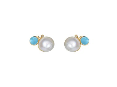 Ole Lynggaard | BoHo earrings - Pearl & Turquoise