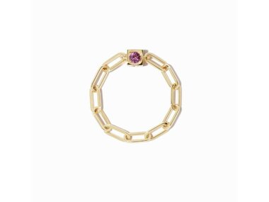 dinh van | Le Cube chain ring - pink sapphire