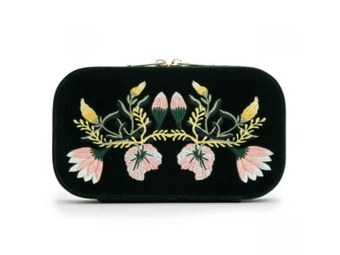 Wolf | Zoe Travel Zip Case - Forest Green