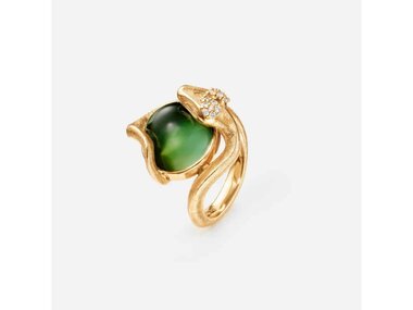 Ole Lynggaard | Snakes ring - Green Tourmaline