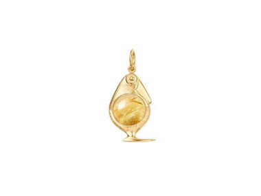 Ole Lynggaard | Bird Family charm - Rutile Quartz