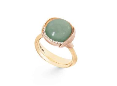 Ole Lynggaard | Lotus ring size 3 - Green aquamarine
