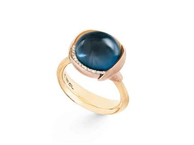 Ole Lynggaard | Lotus ring size 3 - London blue topaz